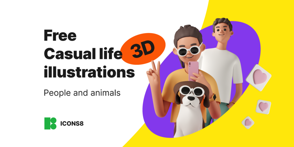 Free Casual life 3D illustrations