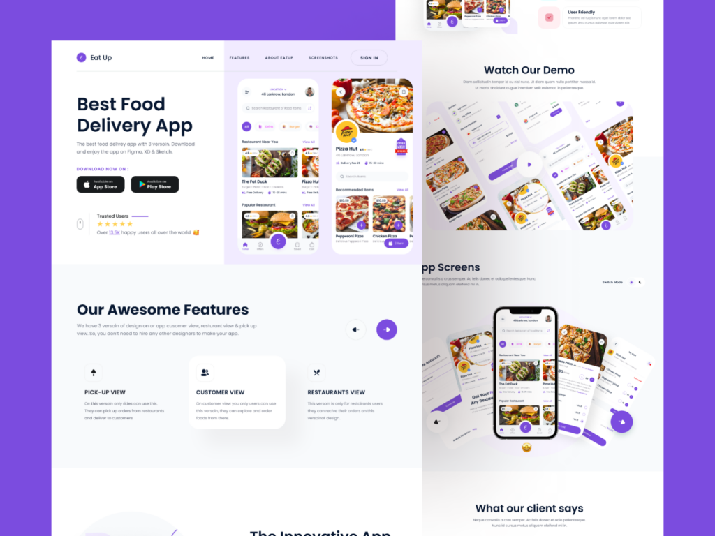 Eat-Up-Food-App-Website-Template