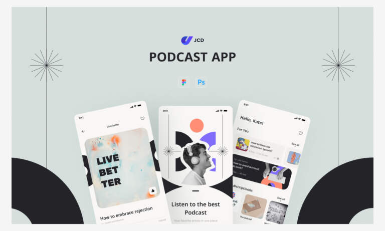 Podcast app ui kit