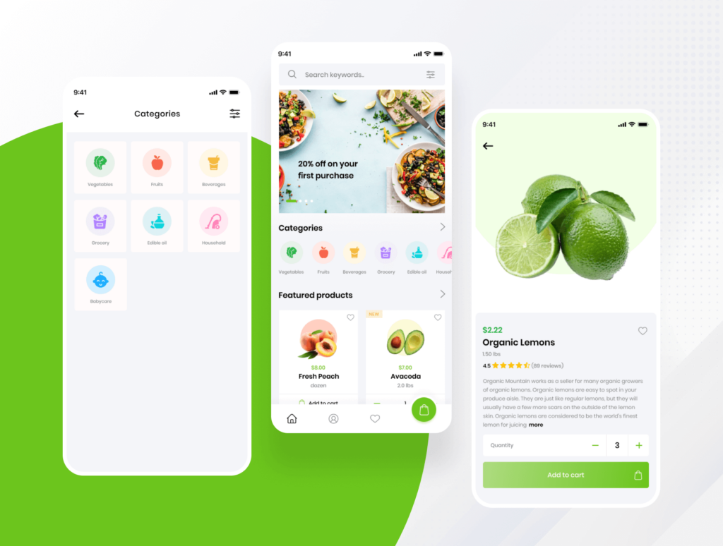 Big cart - Healthy Food App UI Kit