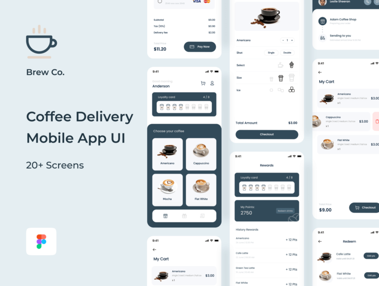 Brew Co. - Coffee Delivery Mobile App UI