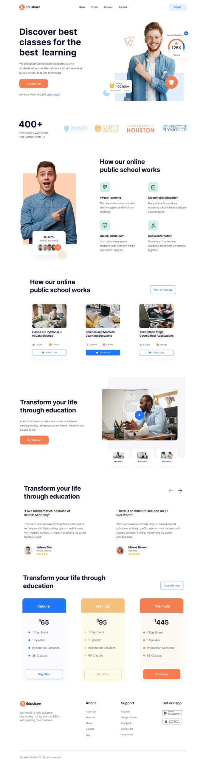 Free Elearning Landing Page