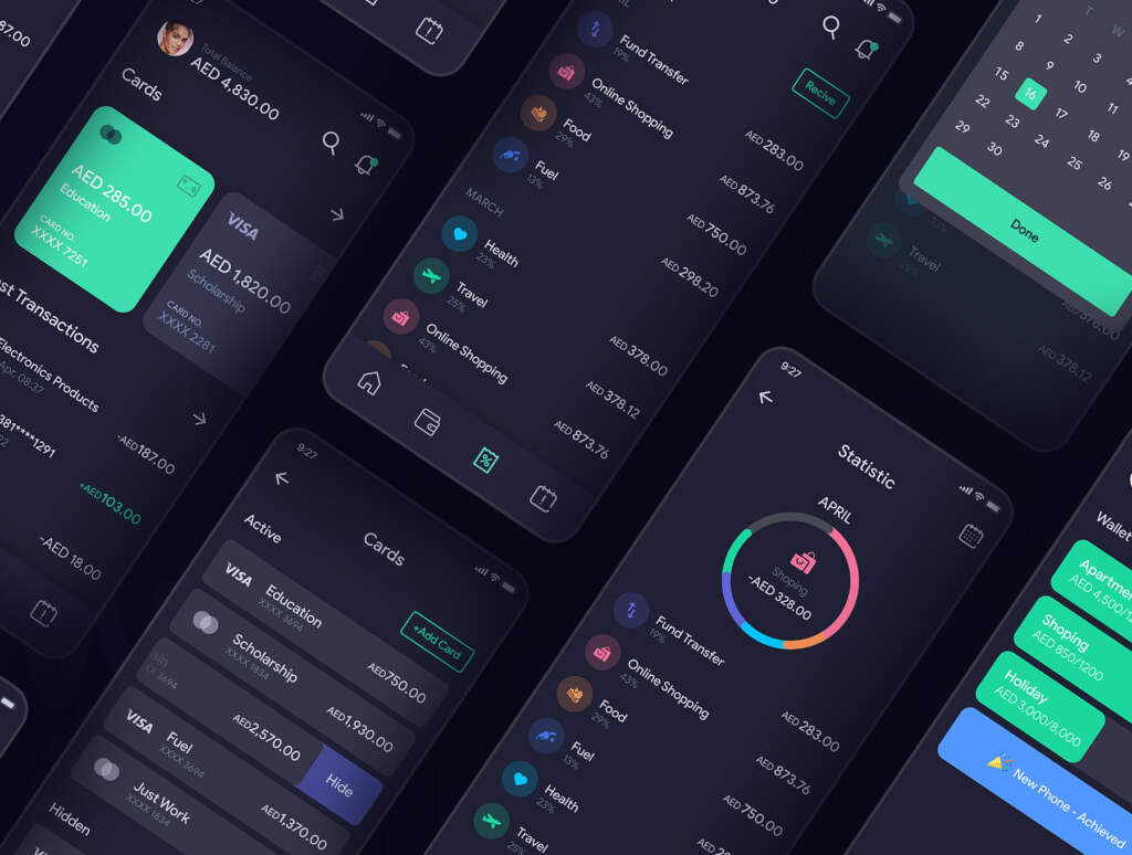 Grow Wallet money management app ui kit 3