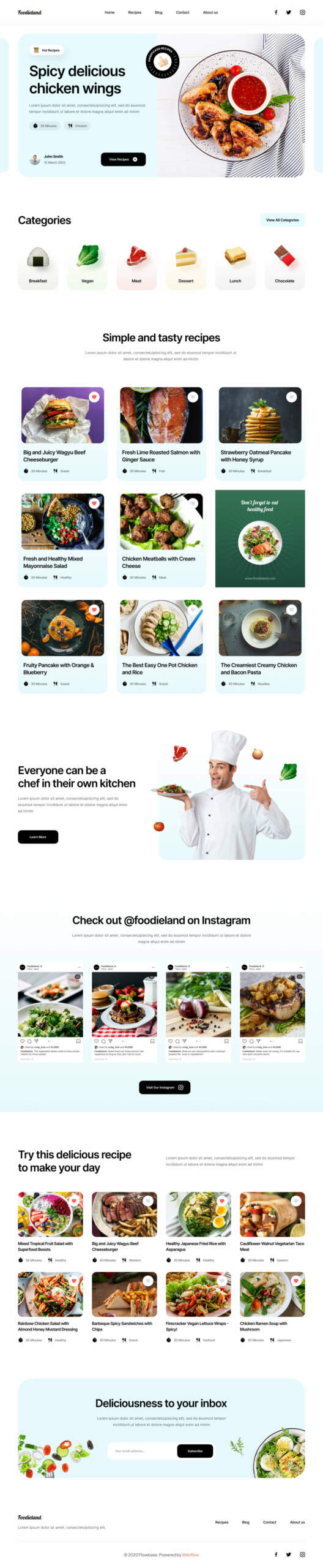 Cooking Template web design
