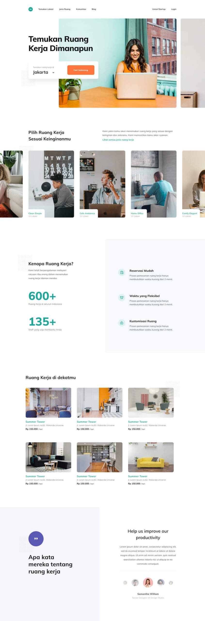 Coworking Space Landing Page