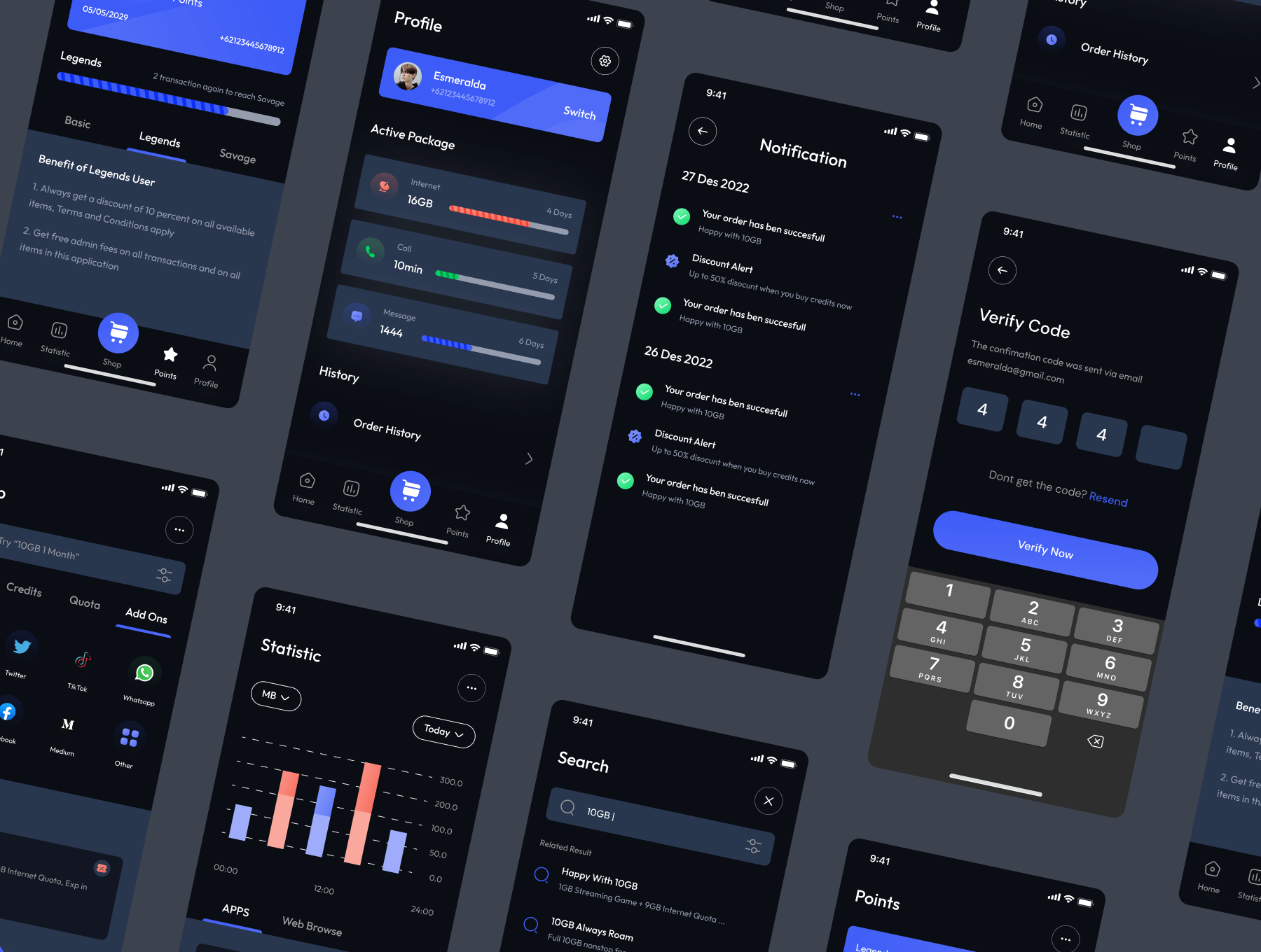 Internet provider app ui kit