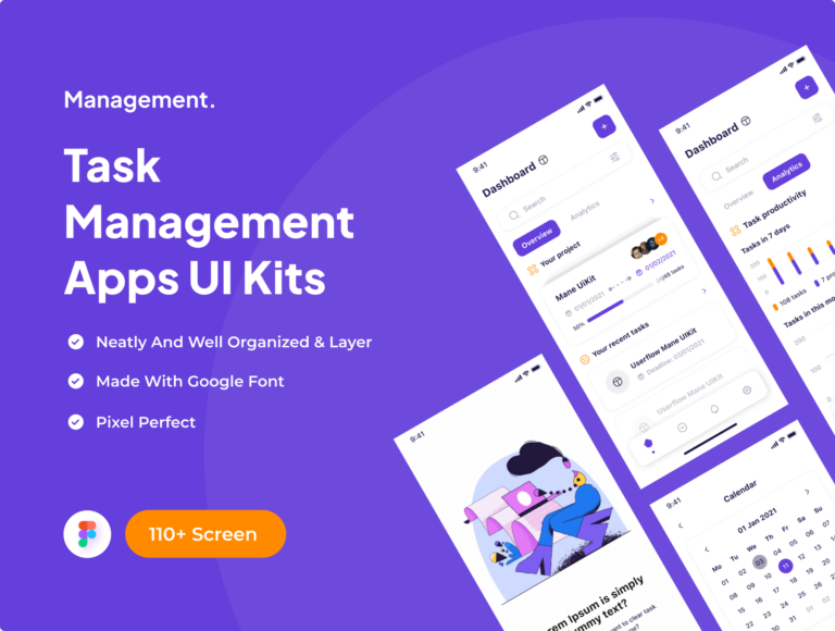 Tasker - Task Management Apps UI Kits