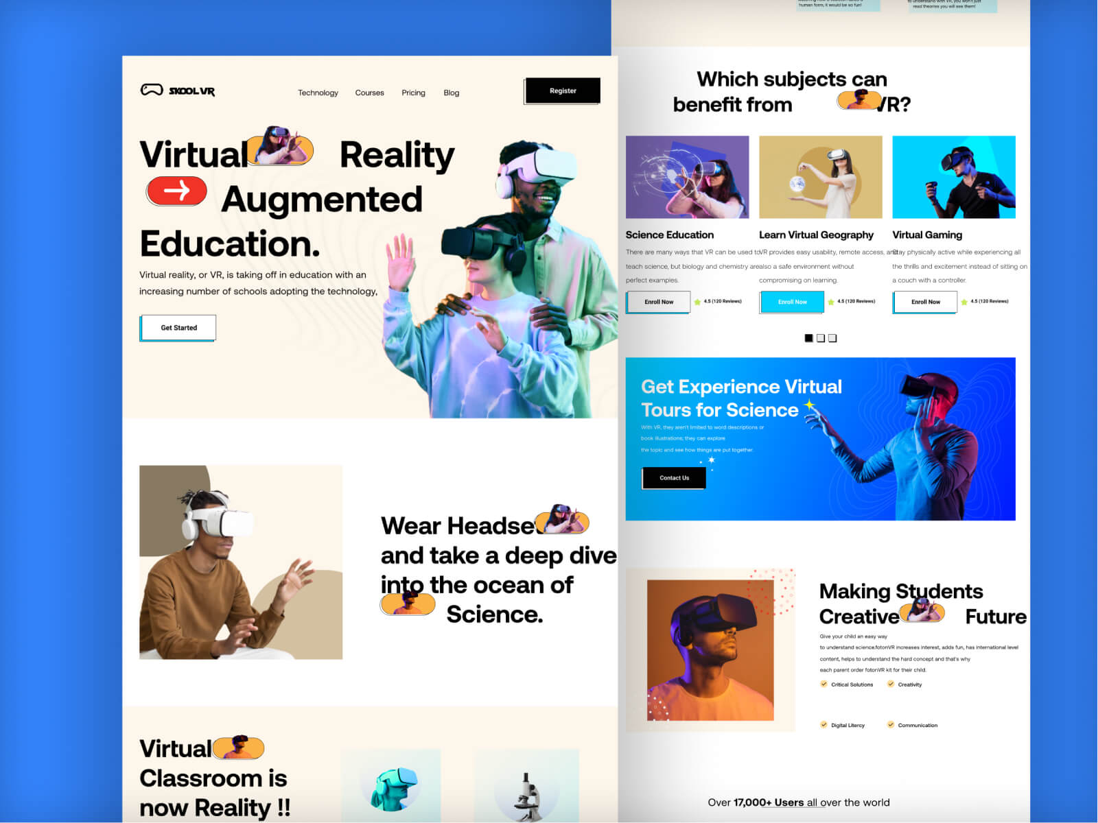Virtual Reality Landing Page Design