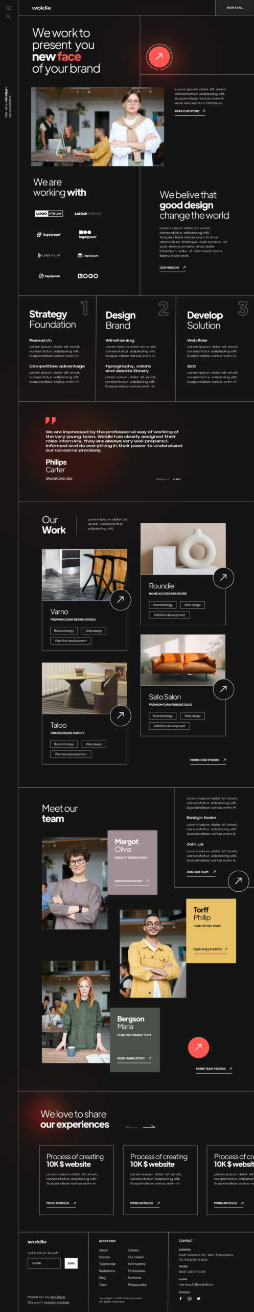 Woldie - Design Agency Landing page Design