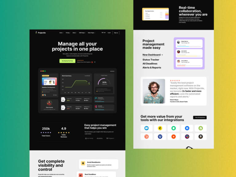 Projectile - Project Management Saas Landing Page Design 2 Cover
