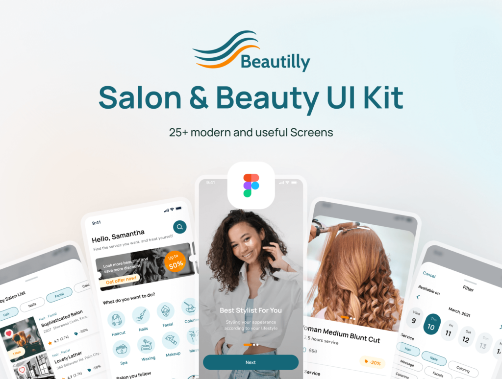 Beautilly App Salon Beauty UI Design Kit