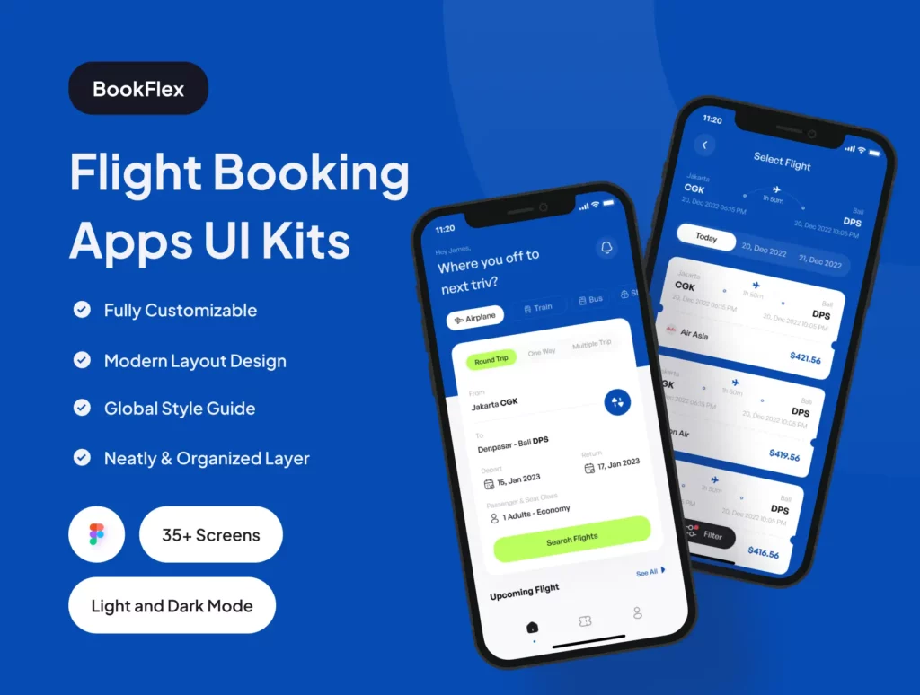 BookFlex Flight Booking Apps UI Kit