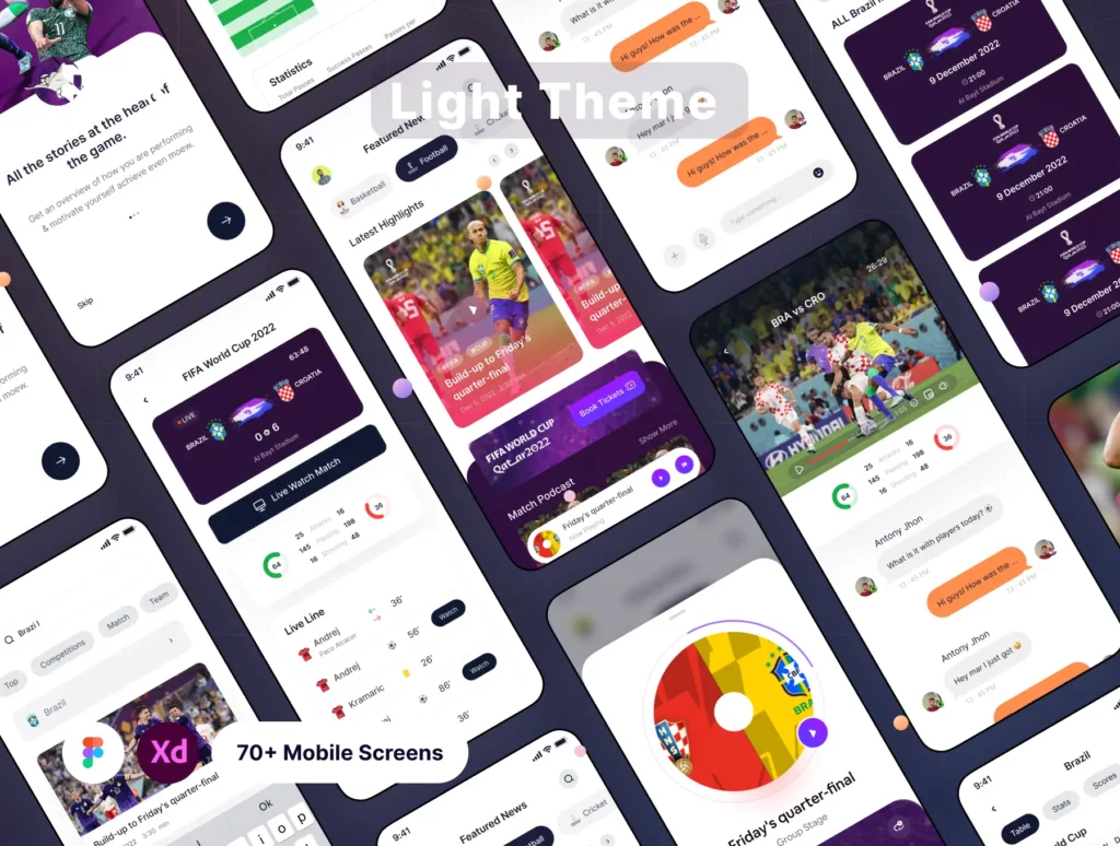 Filllo Live Score App UI Kit 9