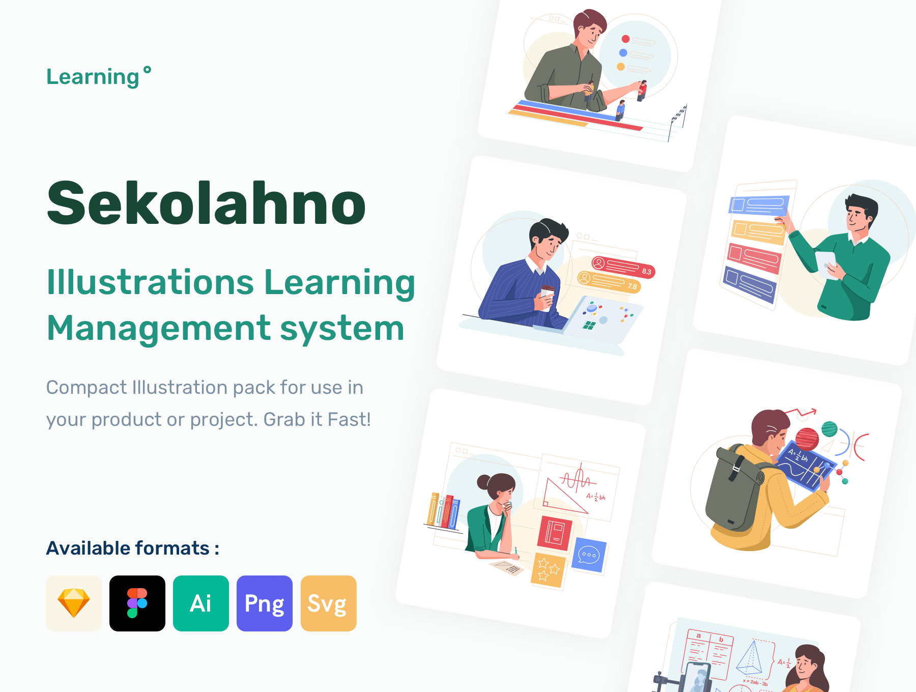 The Freebie Learning Management System illustration Pack