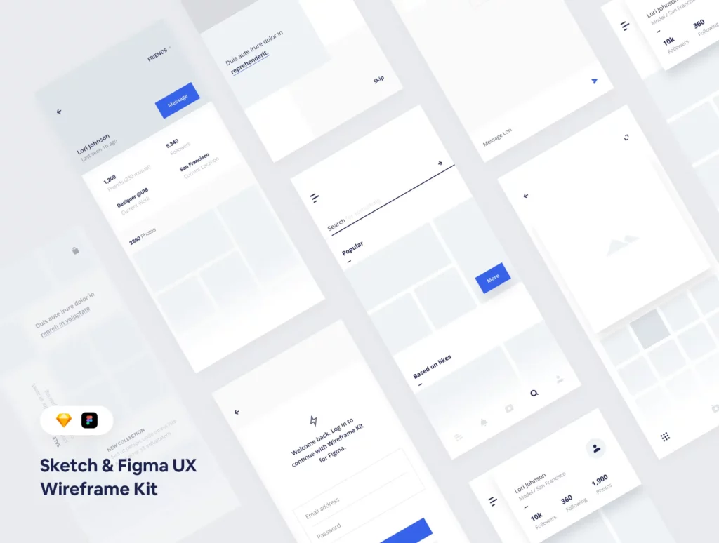 Free Sketch and Figma Mobile Wireframe Kit 4